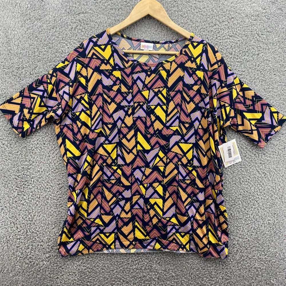LuLaRoe Irma Tunic Top Shirt Dress Women's Medium Geometric Island Vibes NWT‎